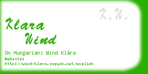 klara wind business card