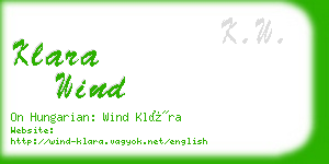 klara wind business card